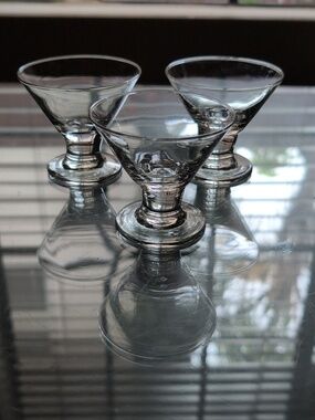 Vintage Libbey Mini Martini/Clear Glass Dessert Coupes - Set of 4